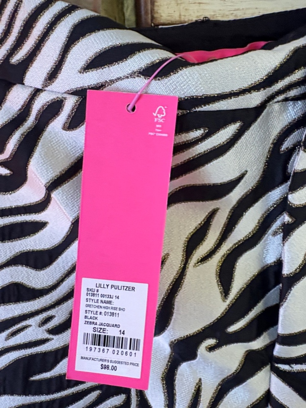 Zebra Print Women’s Shorts - Black & White - Picture 2 of 5